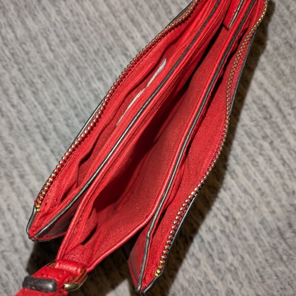 Kenneth Cole Reaction Red Pebbled Leather Crossbody Shoulder Bag - Picture 4 of 5